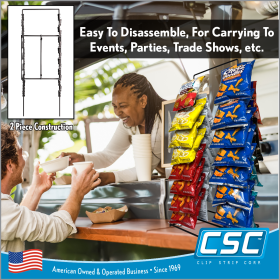 Countertop Clip Strip Snack Display Rack - Point of Purchase Merchandise Displays, FSS-2