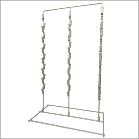 3 Wand, Free Standing Metal Clip Strip® Snack Rack, 45 Clips, FSS-3, by Clip Strip®