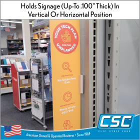 Magnetic Sign Holder,Grip-Tite™ Standard Duty Flexible, 1" Wide x 3" High x 0.875" Deep, MGS-20-3SD, by Clip Strip Corp.