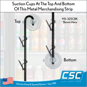 MS-32SCBK, metal display strip, economy, with suction cups