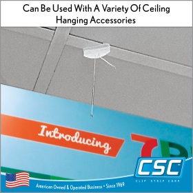 Ceiling Grid Twist On Clip Sign Holder, 6' cord, PTC-73