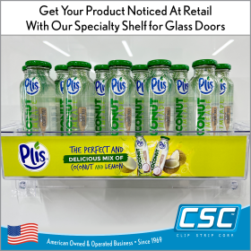 Get your product and brand noticed at retail with our Specialty Shelf for Glass Doors, VBR-16