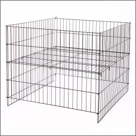 Wire Dump Bin, Collapsible, 36" Square, Black Floor Display for Bulk Retail Items, Item# WDB-36S-BK