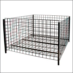 Wire Grid Dump Bin, 48" Extra Large Display with Adjustable Base, WGDB-48S-BK