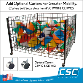 Wire Grid Dump Bin, 48" Extra Large Display with Adjustable Base & Caster Option, Item# WGDB-48S-BK
