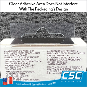 Sombrero Style Flexible Hang Tab, The adhesive area on the "Flexible" hang tabs, allows for the hang tab to be placed on uneven surfaces, ETP-11