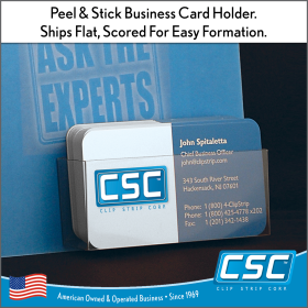 Flat Peel & Stick Literature Holder, Business Cards, Item
