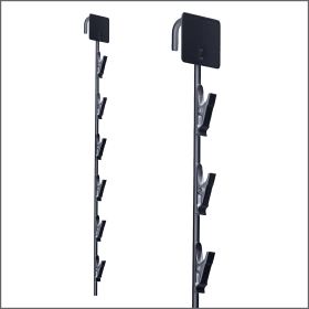 Black Metal Clip Strip® Merchandising Strip, 6 Hook Stations, MS-16BK