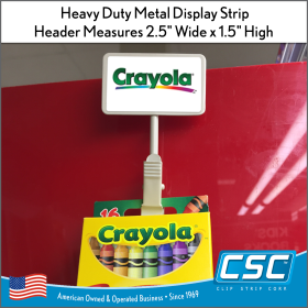 Metal Clip Strip® Merchandising Strip, 6 Hook Stations, with Genuine coil spring clips, MS-16