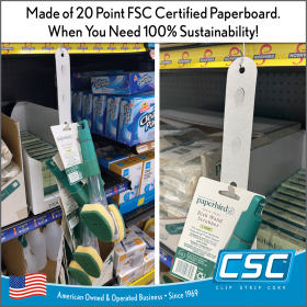 The SustainablePaperboard Econo Style Clip Strip® Display Strip -  Eco-Friendly, PCS-12-ECO