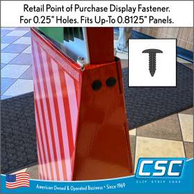 Black Christmas Tree Fastener, PIF-820 Point-Of-Purchase display fasterner, by Clip Strip Corp.