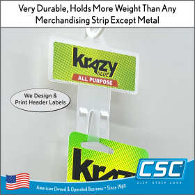Clip Strip Corp. Very Durable, Holds More Weight Than AnyMerchandising Strip Except Metal, PL-24