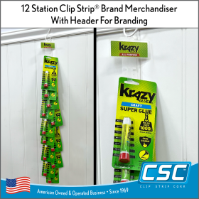 12 Station Clip Strip® Brand Merchandiser
With Header For Branding, PL-24
