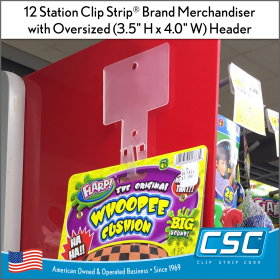 Large Oversized Header, Clip Strip® Merchandiser, with 12 Hook stations, 26.5" L, PL-26