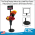 Compact, Black Floral Display Stand  – Includes 2 Plastic Vases & Sign Holder, FDC-145012