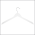 Wooden Hangers for Blouses & Dresses, 17" x 1/2" w/ 2 Notches – Matte White, Item# WHBD-17-5-2W