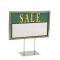 11" x 7" Chrome Metal Sign Frame on 4" Stems and a 5" Flat Base, PCSF-711-4