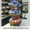 Rolling Wicker Basket Floor Display, with Casters, WBFD-50-3